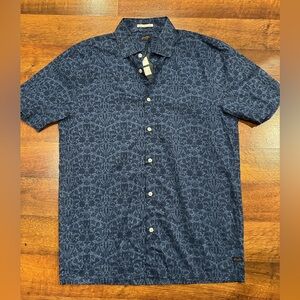 NWT Good Man Brand Mens Button Down Shirt blue Floral Size Medium